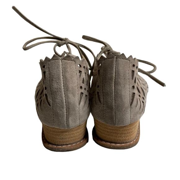 Jeffrey Campbell Espejo Suede Leather Low Wedge Lace Up Sandals Women’s Size 6.5 - Picture 3 of 13